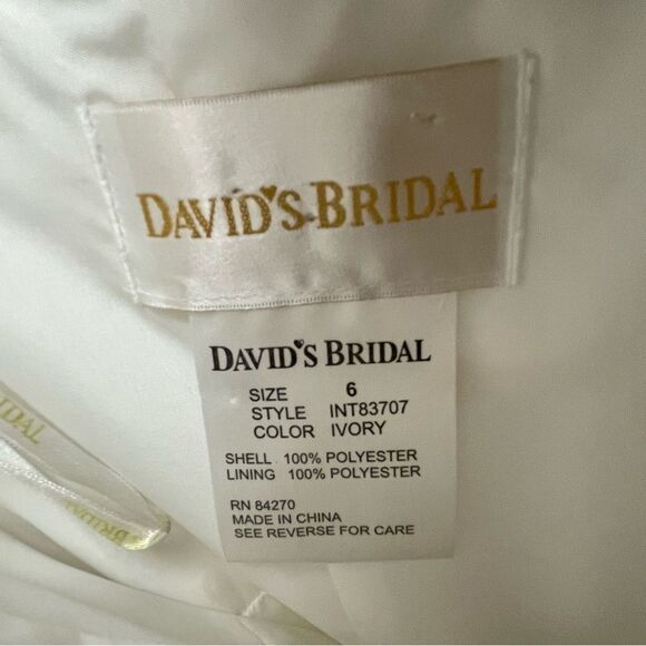 David’s Bridal Dress Ivory Pockets Strapless Short Women’s Size 6 - Picture 5 of 16